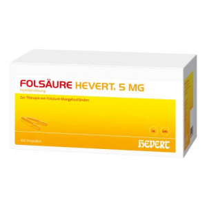 Produktbild von FOLS&Auml;URE Hevert 5 mg Inj.-L&ouml;sung Ampullen