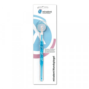 Produktbild von MIRADENT Mundspiegel beschlagsfrei blau transp.