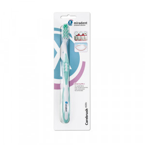 Produktbild von MIRADENT Carebrush Zahnb&uuml;rste wei&szlig;/gr&uuml;n